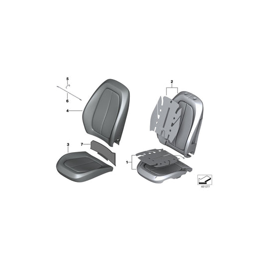 Genuine BMW 52107496015 F48 F45 F46 Cover, Basic Backrest,Imit. Leather,Left OYSTER (Inc. X1 16d, X1 18d & X1 18dX) | ML Performance UK