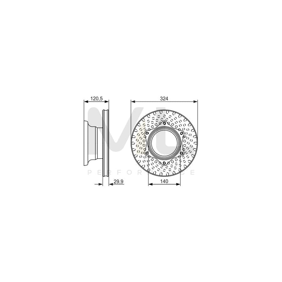 BOSCH 0 986 479 600 Brake Disc suitable for MERCEDES-BENZ VARIO Vented, Oiled, High-carbon | ML Performance Car Parts