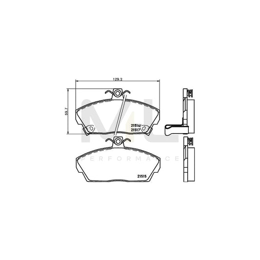 Hella 8DB 355 018-031 Brake Pad Set With Acoustic Wear Warning, With Brake Caliper Screws | ML Performance Car Parts