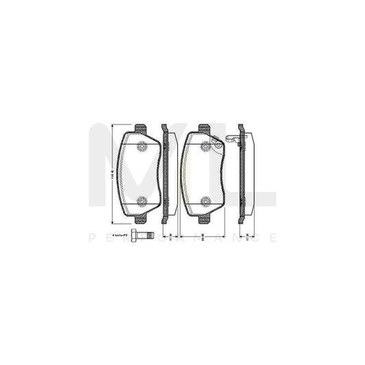 Bosch 0986Tb2965 Brake Pad Set Excl. Wear Warning Contact, With Bolts, With Accessories  | ML Performance Car Parts