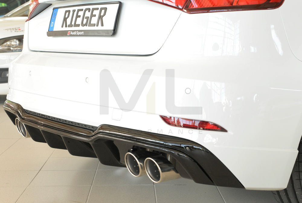 Rieger 00088182 Audi 8V A3 Rear Diffuser 4 | ML Performance UK Car Parts