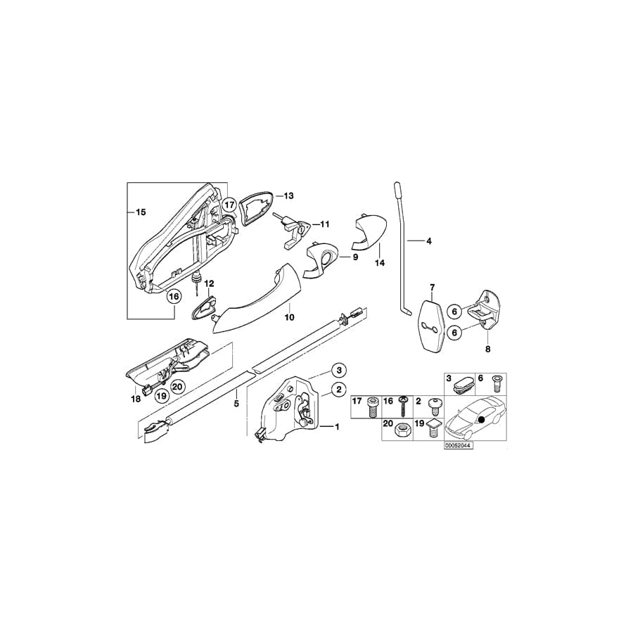 Genuine BMW 51218403057 E53 Bowden Cable, Door Opener, Front (Inc. X5 4.4i, X5 4.6is & X5 3.0d) | ML Performance UK Car Parts