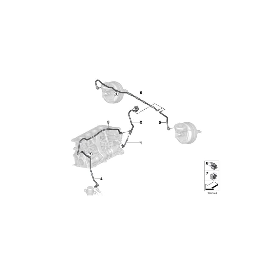 Genuine BMW 11668608036 F30 Vacuum Pipe (Inc. 330e) | ML Performance UK Car Parts