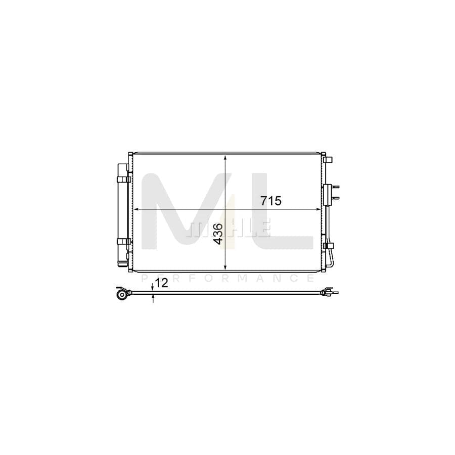MAHLE ORIGINAL AC 868 000S Air conditioning condenser for HYUNDAI SANTA FE with dryer | ML Performance Car Parts