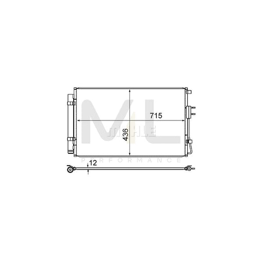 MAHLE ORIGINAL AC 868 000S Air conditioning condenser for HYUNDAI SANTA FE with dryer | ML Performance Car Parts