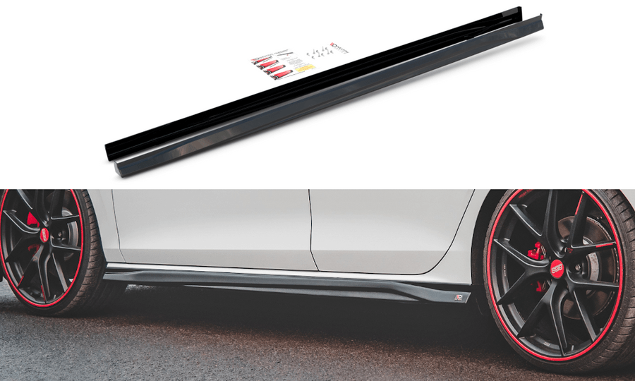 Maxton Design VW-GO-8-GTI-SD3T Side Skirts Diffusers V.3 Volkswagen Golf GTI / Clubsport / R-Line MK8 | ML Performance UK Car Parts
