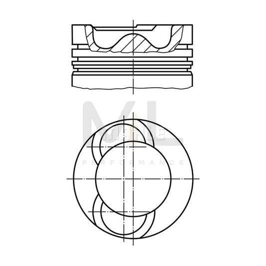 MAHLE ORIGINAL 028 19 01 Piston for VW CRAFTER 81,26 mm, with piston ring carrier, without cooling duct | ML Performance Car Parts