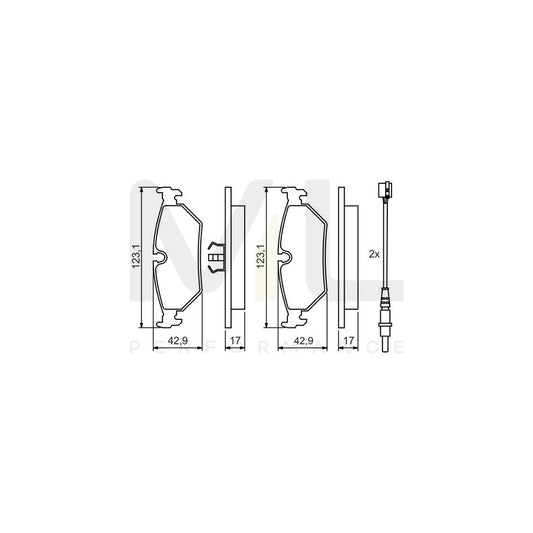 Bosch 0986424027 Brake Pad Set Incl. Wear Warning Contact, With Piston Clip BP011 | ML Performance Car Parts