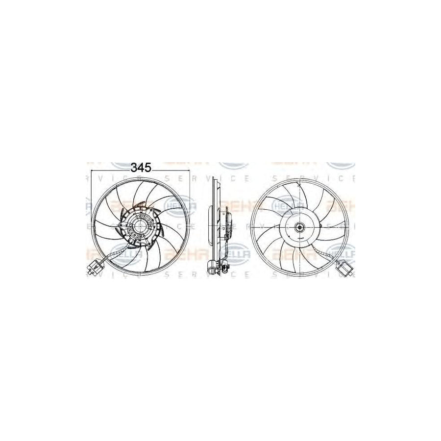 Hella 8EW 351 104-551 Fan, Radiator