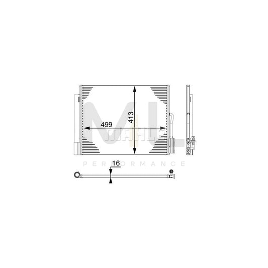 MAHLE ORIGINAL AC 50 000P Air conditioning condenser with dryer, with pressure switch | ML Performance Car Parts