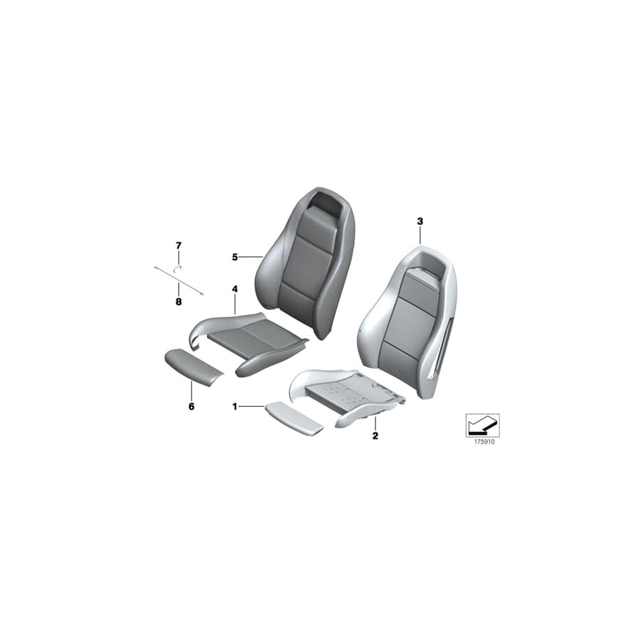 Genuine BMW 52107213946 E89 Sports Seat Cover Leather Right BEIGE (Inc. Z4 35i, Z4 18i & Z4 30i) | ML Performance UK Car Parts