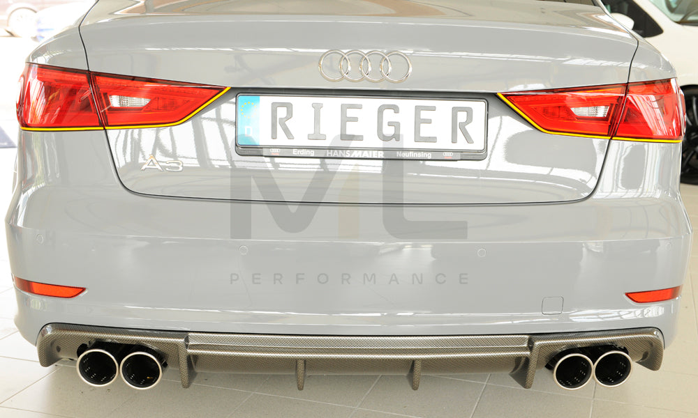 Rieger 00099368 Audi 8V A3 Rear Diffuser 4 | ML Performance UK Car Parts