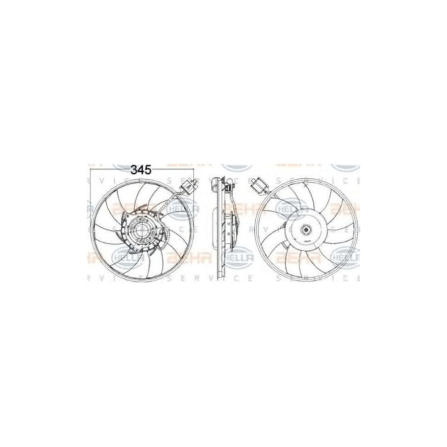Hella 8EW 351 104-481 Fan, Radiator