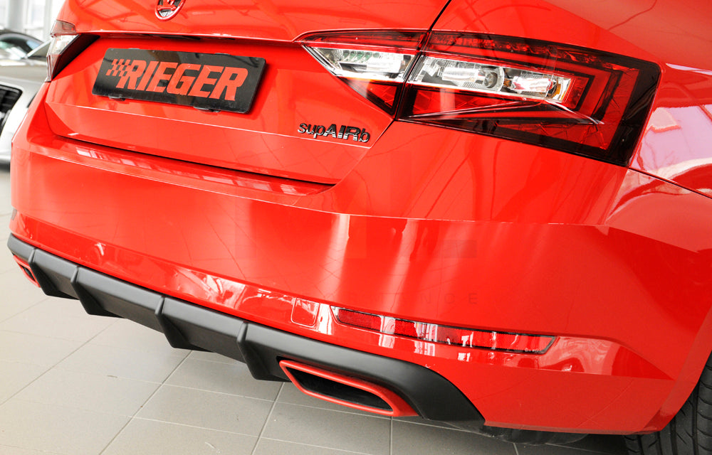 Rieger 00079044 Skoda 3T 3V Superb III Rear Diffuser 2 | ML Performance UK Car Parts