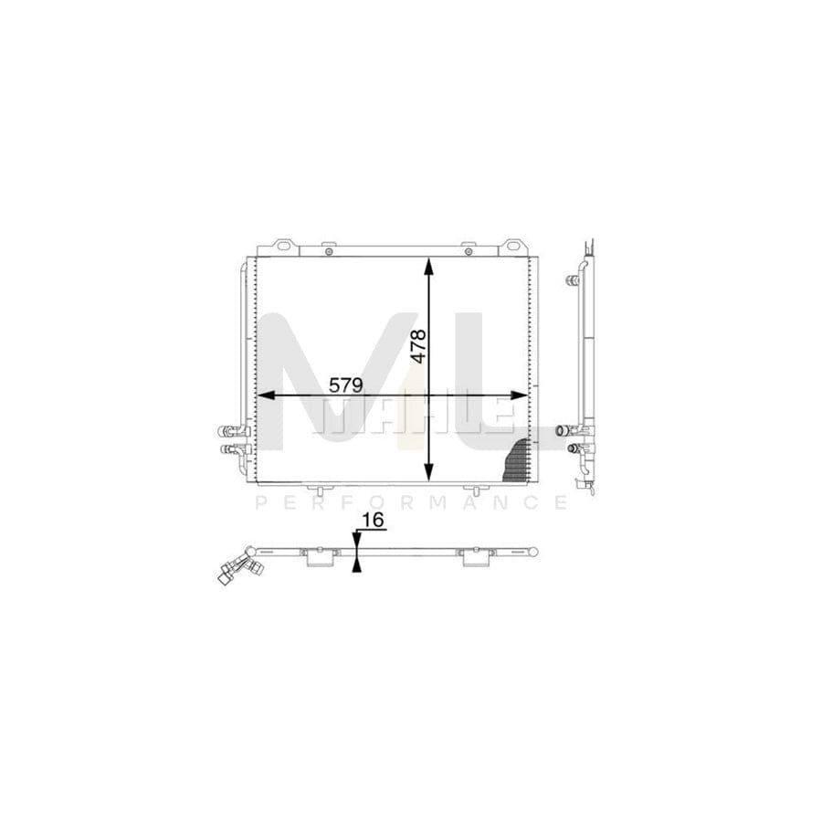 MAHLE ORIGINAL AC 196 000S Air conditioning condenser suitable for MERCEDES-BENZ E-Class without dryer | ML Performance Car Parts