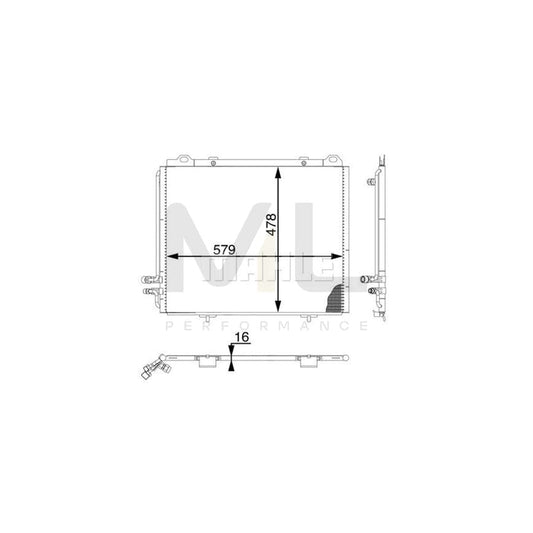 MAHLE ORIGINAL AC 196 000S Air conditioning condenser suitable for MERCEDES-BENZ E-Class without dryer | ML Performance Car Parts