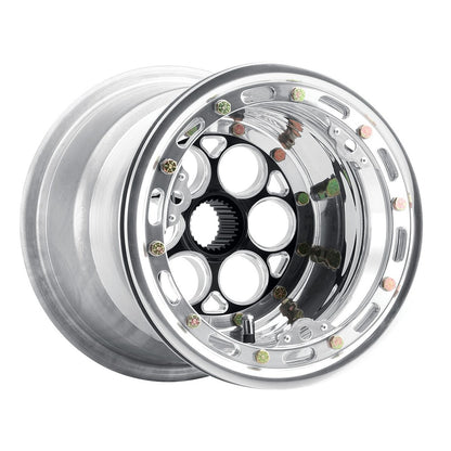 Weld 734B-11014 Magnum Micro Sprint Wheel 10x10 27-Spline ET0 BS4 Black Center - Polished Shell