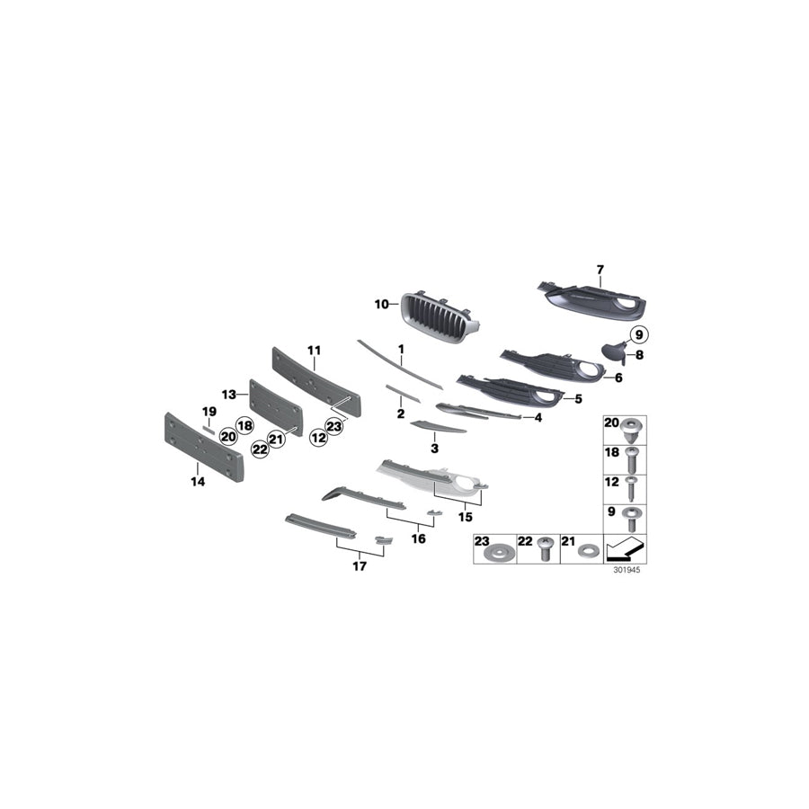 Genuine BMW 51117296376 F30 F31 Trim Molding, Center Right LUXURY / ACC (Inc. 320d ed, 320d & 335i) | ML Performance UK