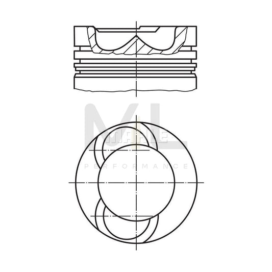 MAHLE ORIGINAL 229 44 00 Piston 128,0 mm, with piston ring carrier, without cooling duct | ML Performance Car Parts