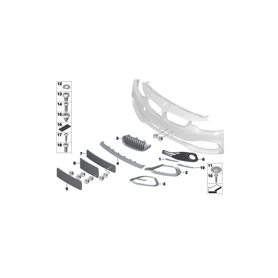 Genuine BMW 51117294677 F36 F32 F33 Licence Plate Base CHINA (Inc. 428iX, 420dX & 428i) | ML Performance UK