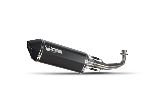 Scorpion RYA105BCER Yamaha X-Max 125 Serket Parallel Full System - Black Ceramic Coated Sleeve | ML Performance UK UK