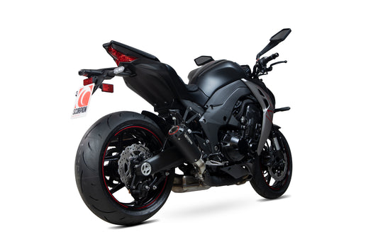 Scorpion PKA131BCER Kawasaki Z1000 Red Power Slip-On (Pair) - Black Ceramic Coated Sleeve | ML Performance UK UK