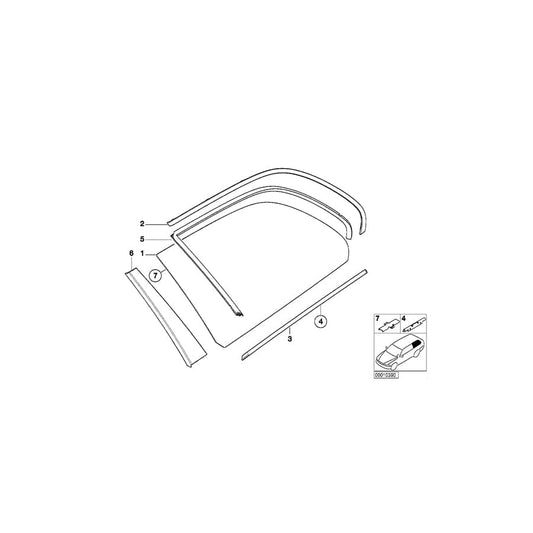 Genuine BMW 51368189295 E39 Left Rear Moulding SCHWARZ (Inc. 525i, 525tds & 520d) | ML Performance UK Car Parts