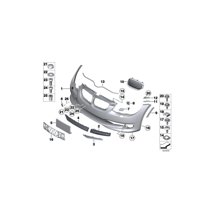 Genuine BMW 51117256083 E92 E93 Trim Cover, Bumper, Primed, Front PDC (Inc. 328xi, 335xi & 335i) | ML Performance UK