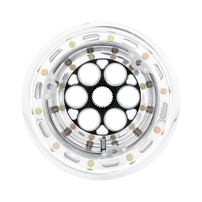 Weld 734B-10813 Magnum Micro Sprint Wheel 10x8 27-Spline ET0 BS3 Black Center - Polished Shell