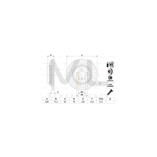 BOSCH 0 986 479 E14 Brake Disc Two-piece brake disc, Vented, Coated, High-carbon, with bolts/screws | ML Performance Car Parts