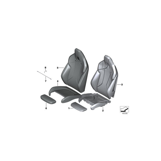 Genuine BMW 52107942051 F44 F39 F40 Cover Thigh Support Leather MAGMAROT (Inc. X2 25iX, X2 18dX & X2 M35iX) | ML Performance UK