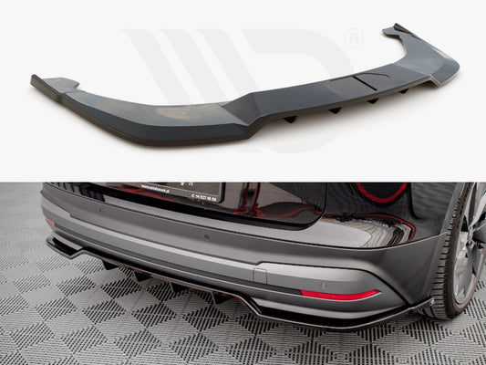 Maxton Design SK-EN-1-RD1T+RD2T Central Rear Splitter (vertical Bars) Skoda Enyaq IV (2020-) | ML Performance UK Car Parts