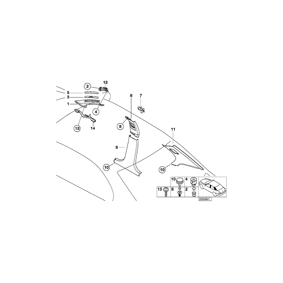 Genuine BMW 51438225567 E53 E83 E85 Clip (Inc. 316i & Z4) | ML Performance UK Car Parts