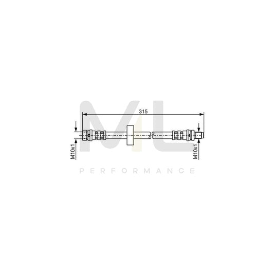 BOSCH 1 987 476 601 Brake Hose for FORD MONDEO 280mm, M10x1 | ML Performance Car Parts