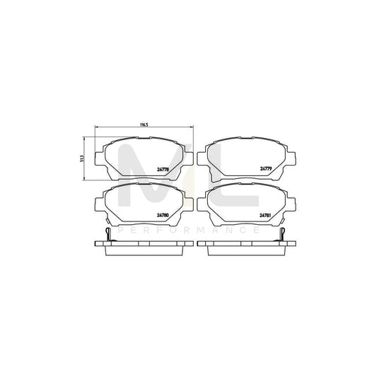 Brembo P 83 097 Brake Pad Set With Acoustic Wear Warning | ML Performance Car Parts