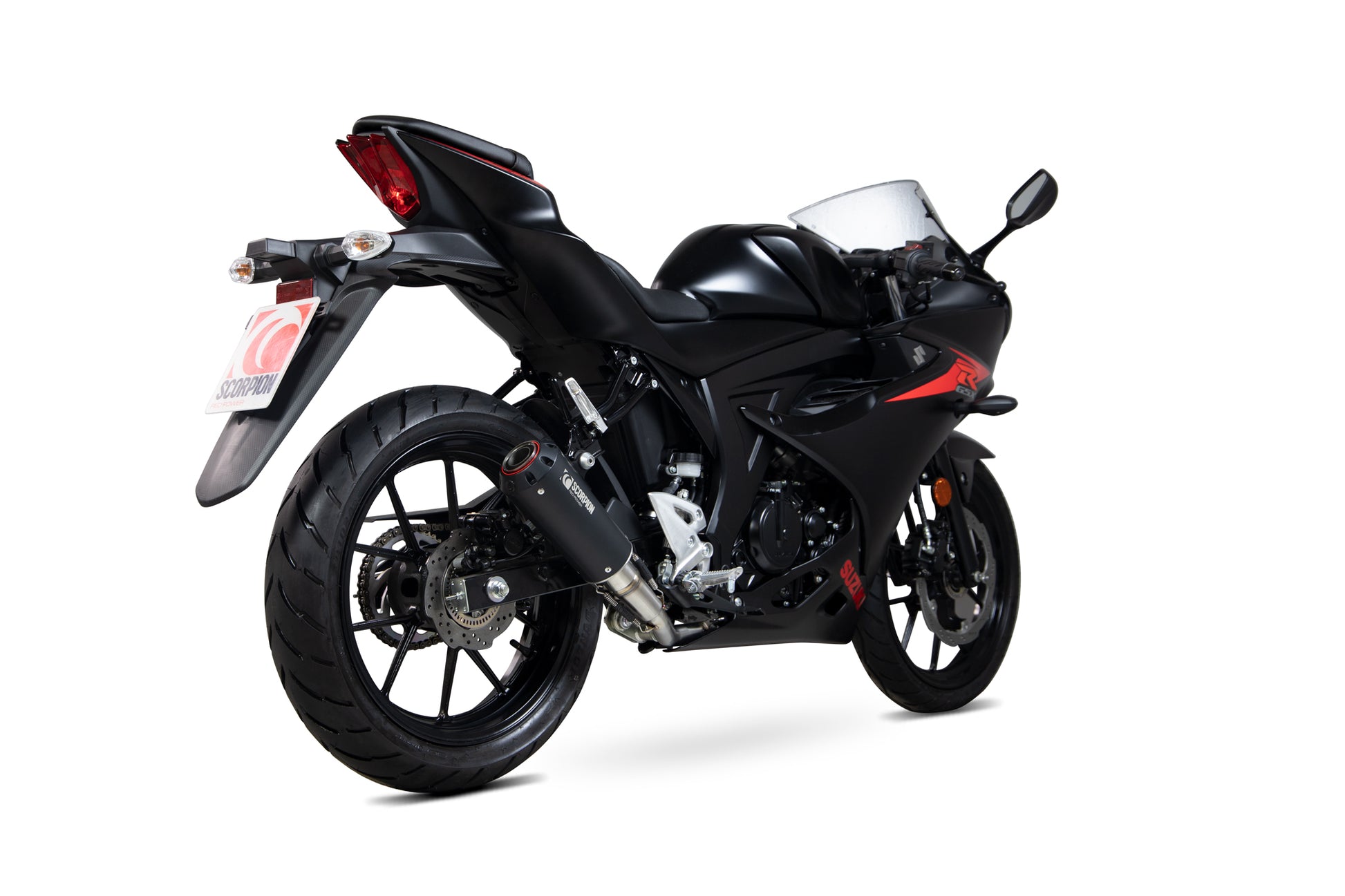 Scorpion PSI121BCER Suzuki Red Power Full System - Black Ceramic Coated Sleeve (GSX-R 125 / GSX-R 150) | ML Performance UK UK