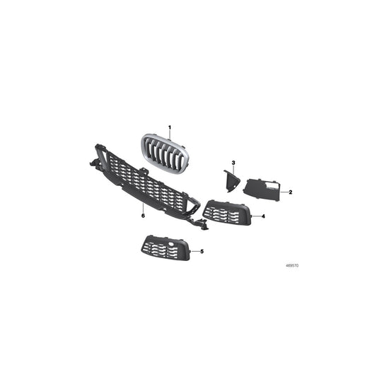 Genuine BMW 51118059888 F48 Grid, Center M (Inc. X1 25iX, X1 28i & X1 20iX) | ML Performance UK