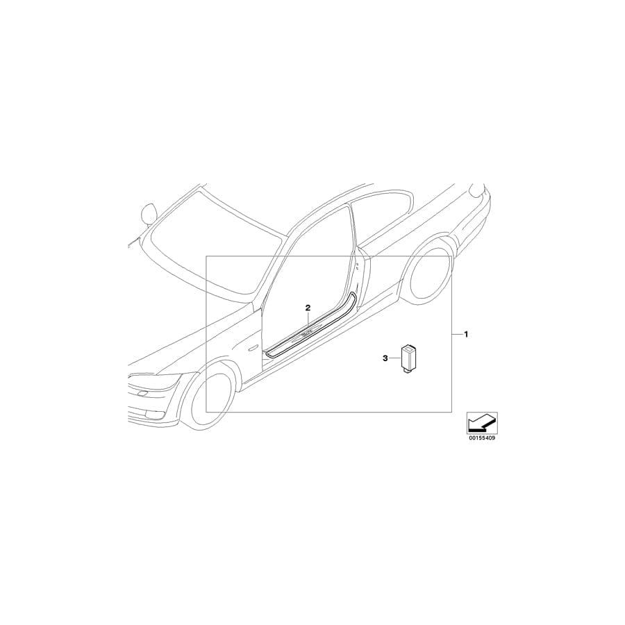 Genuine BMW 51470429899 E92 E93 Illuminated Door Sill Strip Retrofit Kit (Inc. M3, 328i & 335is) | ML Performance UK Car Parts