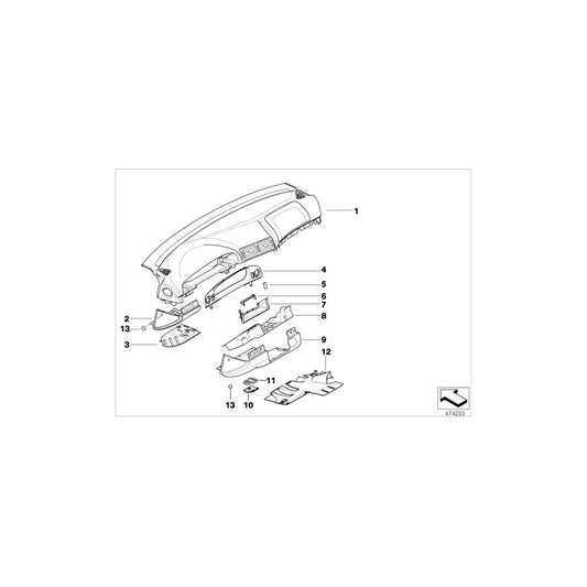 Genuine BMW 51458168069 R53 R50 Cover, Switch Cutout SCHWARZ (Inc. M5, 525td & 535i) | ML Performance UK Car Parts