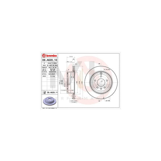 BREMBO 09.A629.10 Brake Disc Internally Vented | ML Performance Car Parts