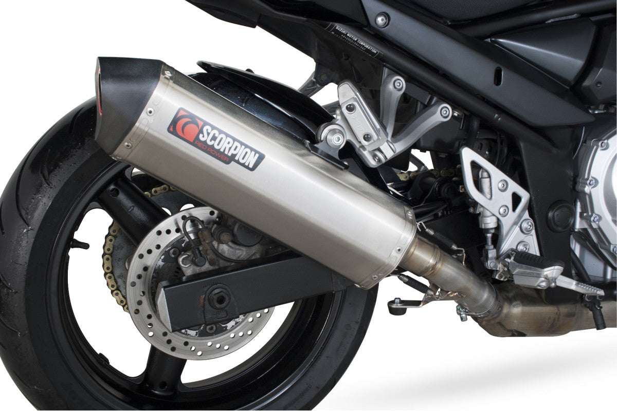 Scorpion RSI98SEO Suzuki GSF650 Bandit Serket Parallel Slip-On - Brushed Stainless Steel Sleeve | ML Performance UK UK