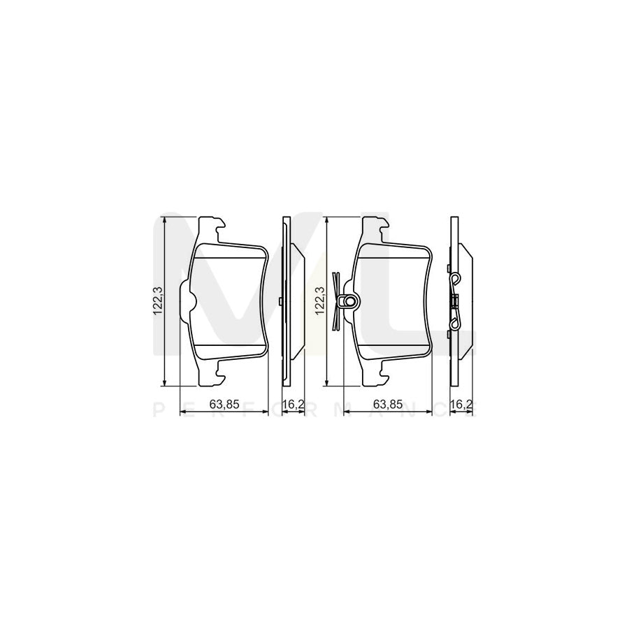 Bosch 0986494480 Brake Pad Set With Anti-Squeak Plate BP1401 | ML Performance Car Parts