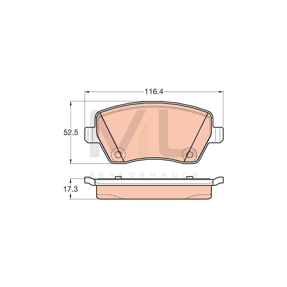 TRW Gdb2017 Brake Pad Set Not Prepared For Wear Indicator | ML Performance Car Parts