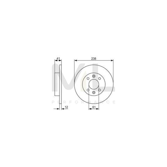 BOSCH 0 986 479 831 Brake Disc Solid, Oiled | ML Performance Car Parts