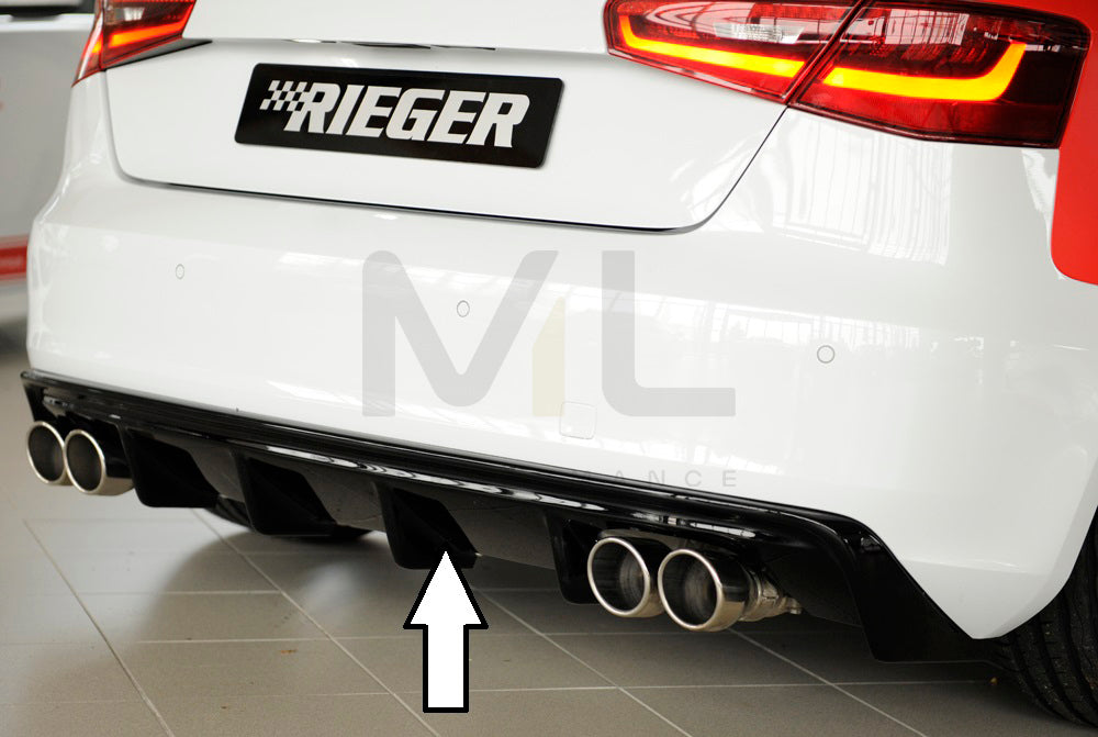 Rieger 00088101 Audi 8V A3 Rear Diffuser 1 | ML Performance UK Car Parts
