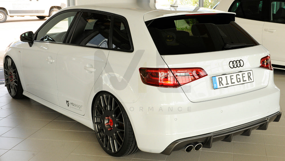 Rieger 00099355 Audi 8V A3 Rear Diffuser 9 | ML Performance UK Car Parts