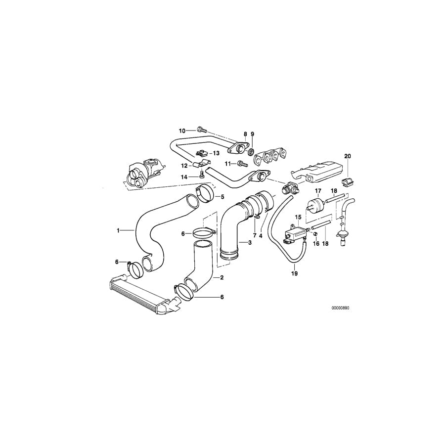 Genuine BMW 11712245845 E39 E36 E38 Clamp (Inc. 325td, 318tds & 325tds) | ML Performance UK Car Parts