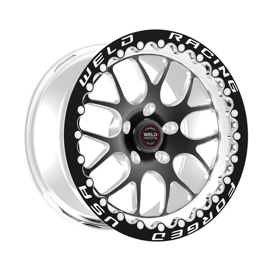 Weld 77MB7110W58F S77 Beadlock Wheel 17x11 5x115 ET-5 BS5.8 Black Center - Polished Shell