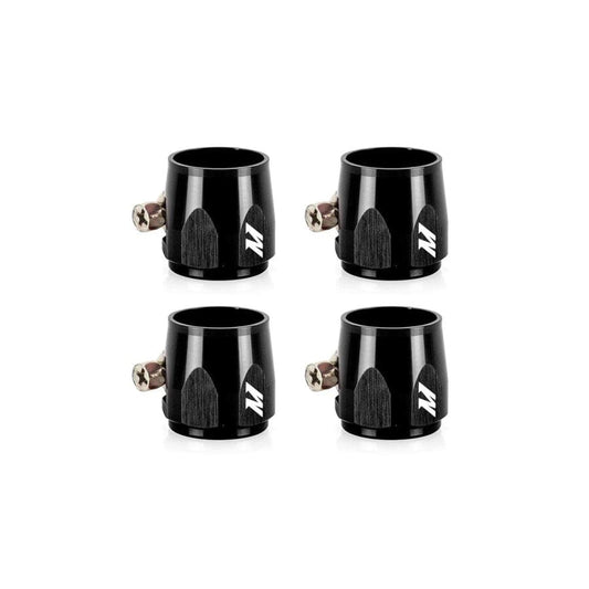 Mishimoto MMHXF-06-4-BK Aluminum -6AN Hex Finishers - Black