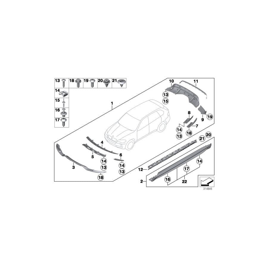 Genuine BMW 51777171003 F16 E72 M Clip (Inc. X6 50iX 4.0, Hybrid X6 & X5 4.8i) | ML Performance UK Car Parts
